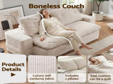 Artiss Convertible Folding Sofa Bed 30D High-Density Foam Boneless Couch with Corduroy Sleeper Couch SBED-E-FLD04-2S-BG