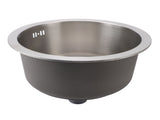 Kitchen Sink 304 Stainless Steel Brushed Single Bowl Rust Proof Round Sink for Home Bar 36cm V1294-YM0901-3118240116411