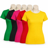 5x Womens 100% Cotton T-Shirt Plain Basic Tee Casual Top in Assorted Colours V563-BR-5WSHIRT-ASSTD-10