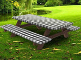 Picnic Table Cover with Bench Covers Fitted Table Clothes for 6 Foot Rectangle Tables V1192-AZ-W-11276