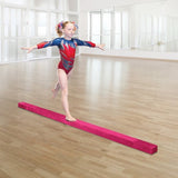 2.2m Gymnastics Folding Balance Beam Pink Synthetic Suede V63-826771