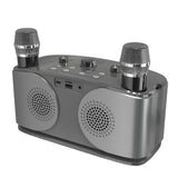 Wireless Bluetooth Karaoke Speaker with 2 Microphone Home KTV Set Grey V1263-JX-6966-1
