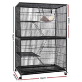 i.Pet Rabbit Cage 142cm Hutch 4 Level Bird Guinea Pig Ferret PET-FERRETCAGE-H140