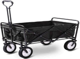 Foldable Collapsible Wagon Cart Garden Beach Outdoor Shopping Trolley Fishing Camping V610-FLDWAG-9150-BLA