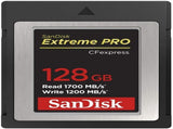 SanDisk 128GB Extreme PRO CFexpress Card Type B - SDCFE-128G-GN4NN READ 1700 MB/S WRITE 1200MB/S V28-FFCSAN128GCFEGN4NN