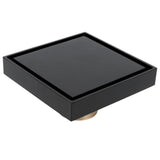 Black Shower Floor Drain Copper Floor Drain Strainer for Kitchen Bathroom Balcony 10x10cm V1294-YM0901-3112210047711