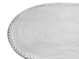 Bedroom Carpet Hand Woven Bedside Rug Study Living Room Oval Carpet Pure Color Floor Mat White V1294-YM0703-3115230026411