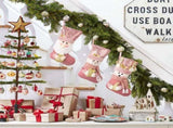 Pink Christmas Stockings18 Inch Xmas Stocking Sparkling Sequined Cuff with Santa/Snowman/Reindeer V1192-AZ-W-25890