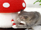 Red Mushroom Cat Tree with Sisal Scratching Post - Large Vertical Cat Climber, Durable V888-ELOSUNG48680