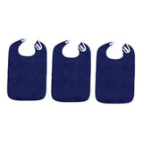 3Pcs Adult Bibs Machine Washable Reusable Adjustable for Seniors Elderly Men dark blue V1369-AZ3-W-18919