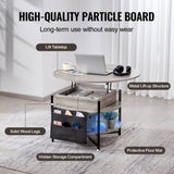 Lift Top Coffee Table 35.3" Round Coffee Table for Living Room White V952-KFZ35YXWYBKFRLKOYV9