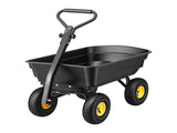 Gardeon Garden Cart Dump Utility Wagon 270kg 2in1 Handle Tractor Trolley 110L with 10in Tyres GCT-DUMP-PP-270KG-BK