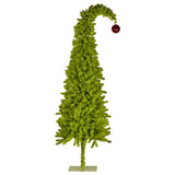 Christabelle 4ft Christmas Gremlin Tree Curved Top Red Bauble Built In Green & White LED Lights 112_HZG4