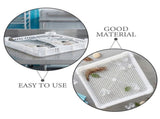 2-Pack White Plastic Mesh Freezer Baskets Stackable Trays for Organized Cold Storage and Kitchen V1369-AZ3-W-09068