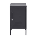 Artiss Bedside Table Metal Cabinet - Black AI-LOCKER-SH-BK