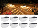 8 Pack Solar LED Fence Lights with Automatic Dusk to Dawn Sensor and Waterproof Design for Gardens, V1189-LC-KF-00025