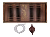 Kungfu Tea Tray Chinese Gongfu Tea Tray Drainage Water Storage Wood Tea Table with Drain Pipe Light V1294-YM0703-3118230040212