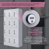 12-Door Locker for Office Gym Shed School Home Storage - 4-Digit Combination Lock V63-839081