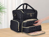 Nail Polish Organizer Holds Nail Polish Case with 2 Removable Bags and Tools Storage Pockets Black V1370-AZ4-06672