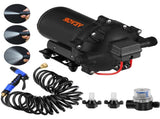 RV Water Pump 5.3 GPM 5.5 Gallons Per Minute 12V Water Pump Automatic 70 PSI Diaphragm Pump with 25 V952-12VDCSFWP1-JBCXB1V0
