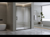 120-130cm Adjustable Wall to Wall Sliding Glass Shower Door in Black V63-847041