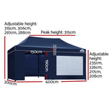 Instahut Gazebo Pop Up Marquee 3x6 Folding Tent Gazebos Camping 500D Oxford Navy GAZEBO-C-3X6-DX-NAVY