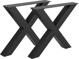 Set of 2 Steel Table Legs, 72cm Height 79cm Wide Dining Table Legs, Heavy Duty 7.9cm Square Box V952-ZT720X790MM000001V0