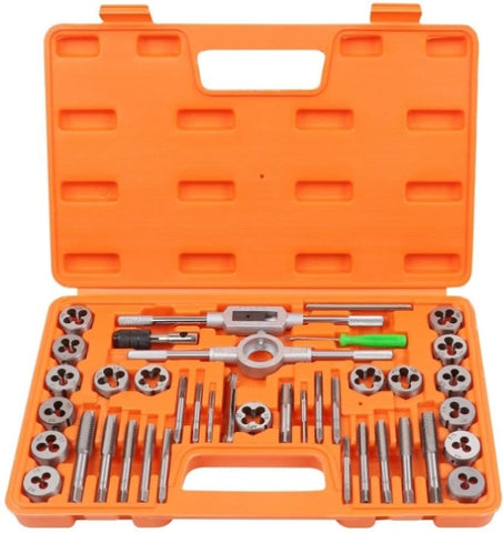 40Pc Tap And Die Set Metric Szie Screw Screwdriver Thread Drill W/t Pitch Gauge V465-95208-AU-5