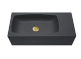 New Concrete Cement Wash Basin Counter Top Matte Black Wall Hung Curved Basin V549-6530ACONBLACK