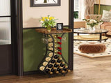 14-Bottle Floor Standing Wine Rack with 4 Glass Hanging Holder and Wooden Table Top Heavy Duty V888-ELOSUNG52748