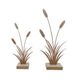 Set 2 Asst Size Bulrushes on Base Ornament 30cm V637-52414BUL