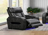 1 Seater Electric Air Leather Dark Grey Recliner V43-REC-EMP1RGR