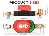 Battery Disconnect Switch with Gold Plated High Current Bars, Universal 12-48V DC Protection Switch, V1369-AZ3-W-12128
