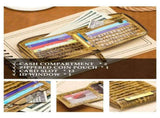 Men'S Wallet Genuine Leather Wallet Alligator-Embossed Wallet Horizontal Wallet - Orange - Size m V1347-918-64784-ORG-M