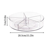 11.2 Inch Clear Lazy Susan Turntable Organizer Removable Divided Compartments 360&deg Rotating Storage V1369-AZ3-W-14679