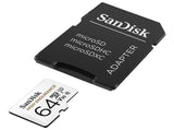 SANDISK HIGH ENDURANCE MICROSDHC CARD SQQNR 64G UHS-I C10 U3 V30 100MB/S R 40MB/S W SD ADAPTOR V28-FFCSAN64GSQQNR