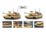 Sluban B1365 Model Kit 135 M1A2 Abrams TUSK II Battle Tank MBT Modern US Army Military Buildin SLB1365
