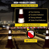VEVOR Safety Cones, 6 x 28\" Cones, PVC Orange Construction Cones, 2 Reflective Collars V952-AQZYCQHSBJ286KUPSV0