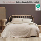 Ardor Earth Oatmeal Cotton Gauze Quilt Cover Set Queen V442-INT-QUILTCS-EARTH-OATMEAL-QS