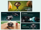 White Outdoor Camping Fan with Tripod & Lantern - 20000mAh Rechargeable Tent Fan with 360&deg Rotation, V888-ELOSUNG56704