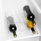 Stackable Plastic 3 Bottle Refrigerator Wine Rack - Kitchen Storage for Champagne Stacking Wine V1370-AZ4-05545