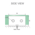 100x80cm Corner Frameless Shower Screen with Chrome Brackets and SS Hinges, Square Knob Handle V63-862641