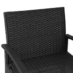 Gardeon 3PC Patio Furniture Bistro Set Wicker Outdoor Lounge Setting Black ODF-TEA-RATTAN-S-BK