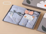 Blue Soft Coral Fleece Towel and Bath Towel Gift Set - 5-Piece Luxurious Absorbent Set V888-ELOSUNG17454