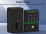 Smart Lock Keyless Entry Door Lock TY APP Fingerprint Password Card Mechanical Key 5 Unlocking V1294-YM0901-HS7095
