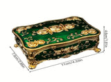 Pearl Enamel Jewelry Box, Red Enamel Jewelry Box, Gold-Plated Jewelry Box, Home Decor, Jewelry V1106-127-02370-BLU-L