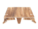 Wooden Folding Picnic Basket Table Outdoor Portable 2 in 1 Vintage with Wine Glass Holder Charcoal V1294-YM0901-3111250046512