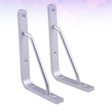 Worgeous 2 PCS Heavy Duty Shelf Brackets Thickened Silver Shelf Support Bracket Aluminium Alloy V1189-LWWAL-20260327-03286