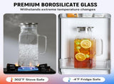68oz Glass Pitcher,Square Water Pitcher with Lid and Handle,Coffee Beverage Serveware Iced Tea V1192-AZ-W-25000