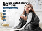 Giselle Electric Throw Rug Heated Blanket Washable Snuggle Flannel Winter Grey EB-THROW-RUG-DS-GY